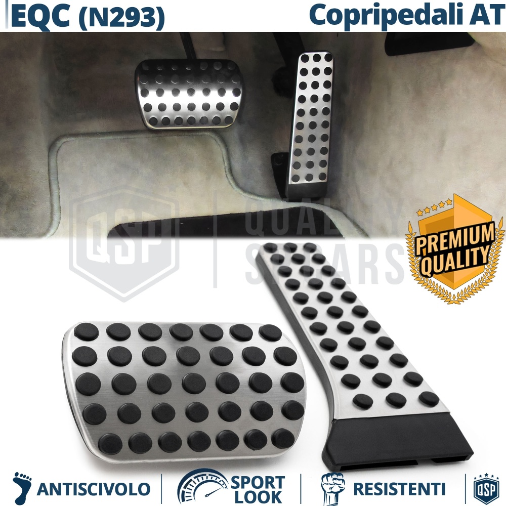 Car PEDAL Covers AMG for Mercedes EQC AUTOMATIC Gearbox | Aluminum and Non-slip Rubber Pedals Car PEDAL Covers AMG for Mercedes EQC AUTOMATIC Gearbox | Aluminum and Non-slip Rubber Pedals