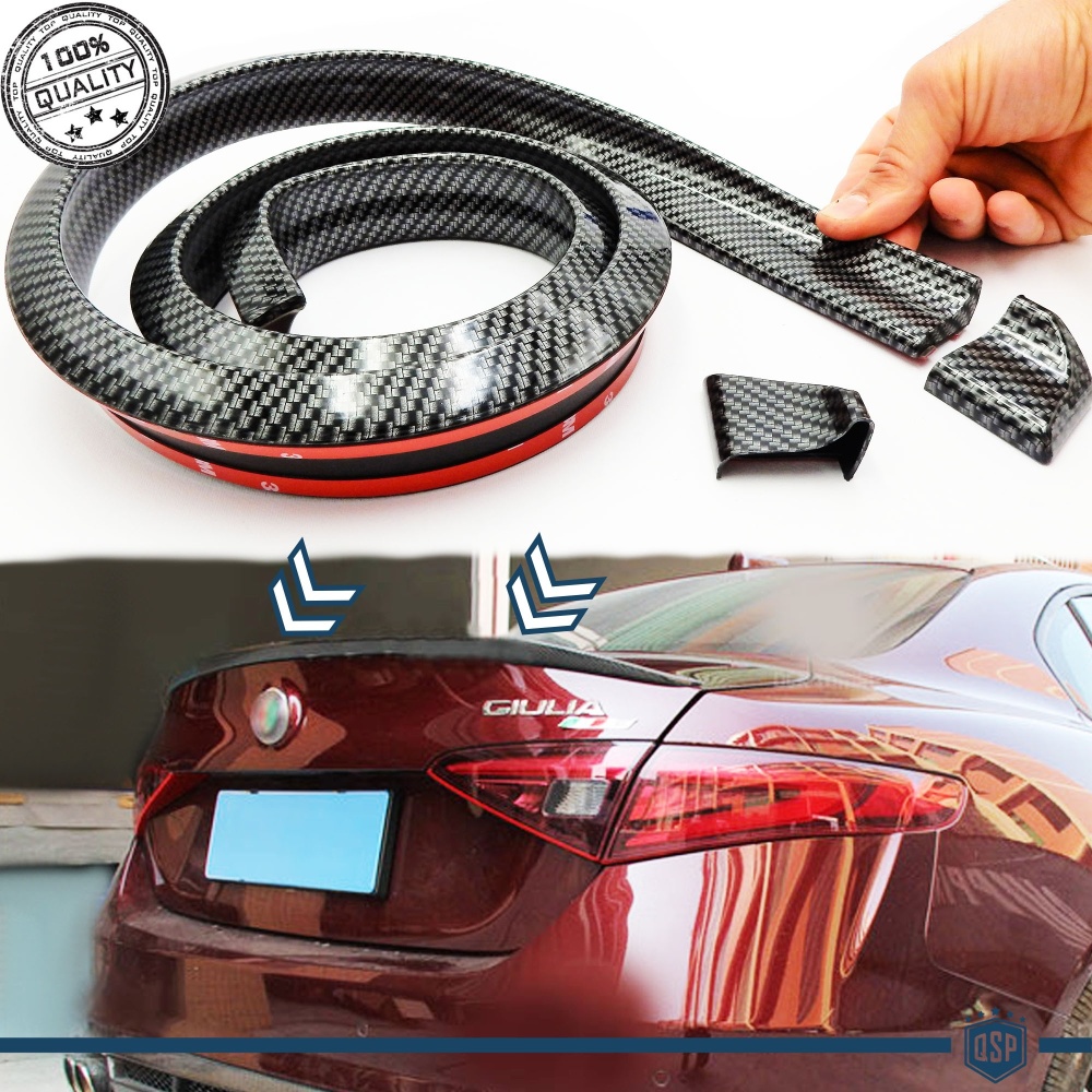 SPOILER Alerón trasero Adhesivo Compatibl con ALFA ROMEO, LABIO Maletero / Techo en EPDM Efecto Fibra de Carbono NEGRO flexible SPOILER Alerón trasero Adhesivo Compatibl con ALFA ROMEO, LABIO Maletero / Techo en EPDM Efecto Fibra de Carbono NEGRO flexible