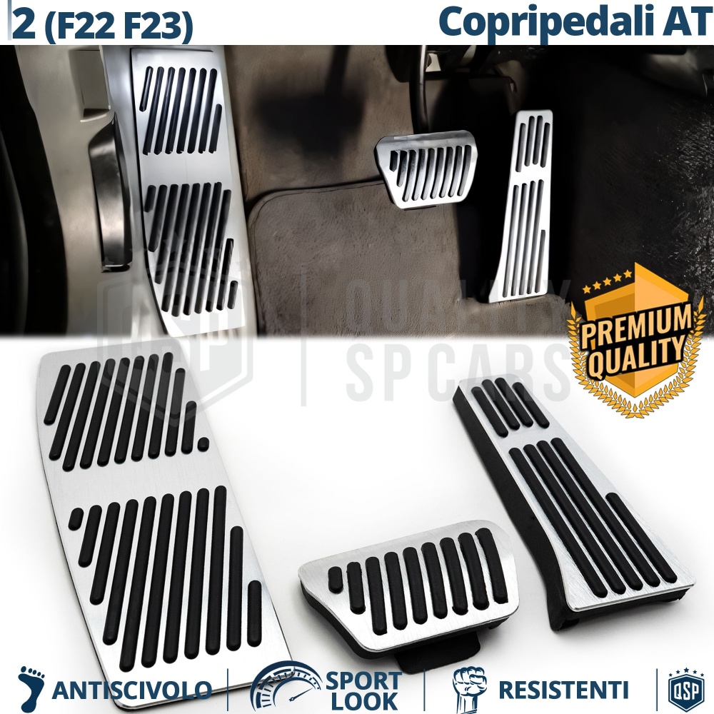 CUBRE PEDALES Deportivos para BMW Serie 2 F22 F23 AUTOMÁTICO | Pedales de Aluminio y Goma Antideslizante