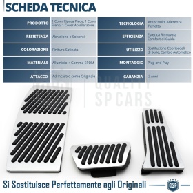 COUVRE PÉDALES Sport pour BMW Série 3 F30 F31 Transmission AUTOMATIQUE | Aluminium et Caoutchouc Antidérapant