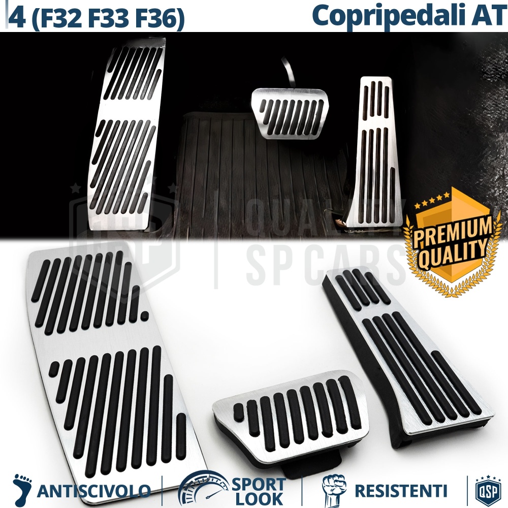Car PEDAL Covers for BMW 4 Series F32 F33 F36 AUTOMATIC | Aluminum and Non-slip Rubber Sports Pedals