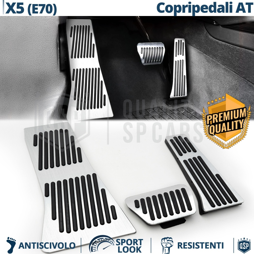 Car PEDAL Covers for BMW X5 E70 AUTOMATIC Transmission | Aluminum and Rubber Sports Pedals Car PEDAL Covers for BMW X5 E70 AUTOMATIC Transmission | Aluminum and Rubber Sports Pedals
