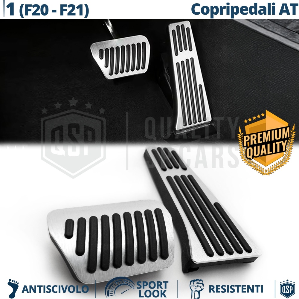 COUVRE PÉDALES Sport pour BMW Série 1 F20 F21 AUTOMATIQUE | Aluminium et Caoutchouc Antidérapant COUVRE PÉDALES Sport pour BMW Série 1 F20 F21 AUTOMATIQUE | Aluminium et Caoutchouc Antidérapant