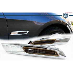 2 Intemitentes 18 LED SMD para BMW Serie 1 3 5 100% CANBUS Sin Errores Estructura en ABS Cromada + Lente Negra Certificacion E9