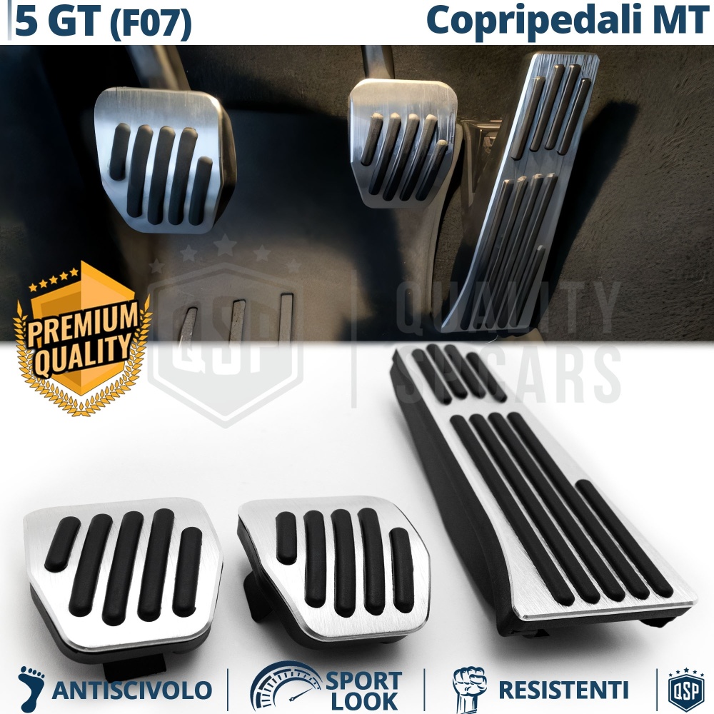 CUBRE PEDALES Deportivos para Bmw Serie 5 GT F07 Manuales | Pedales de Aluminio y Goma Antideslizante