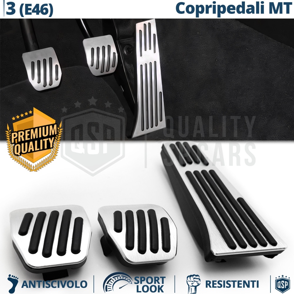 CUBRE PEDALES Deportivos para Bmw Serie 3 E46 Manuales | Pedales de Aluminio y Goma Antideslizante CUBRE PEDALES Deportivos para Bmw Serie 3 E46 Manuales | Pedales de Aluminio y Goma Antideslizante
