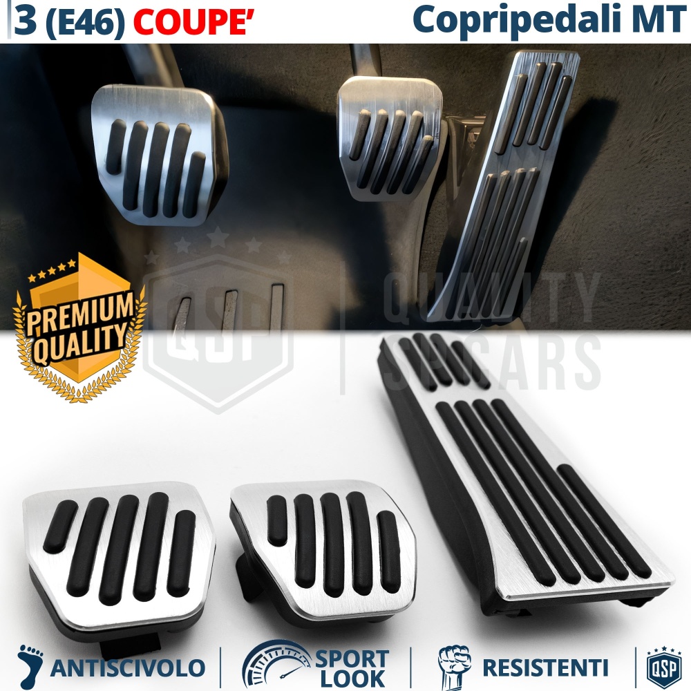 CUBRE PEDALES Deportivos para Bmw Serie 3 E46 Coupé-Cabriolet Manuales | Pedales de Aluminio y Goma Antideslizante CUBRE PEDALES Deportivos para Bmw Serie 3 E46 Coupé-Cabriolet Manuales | Pedales de Aluminio y Goma Antideslizante