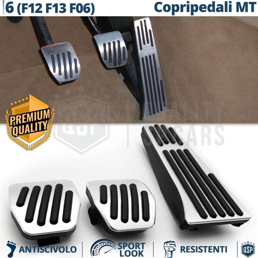 CUBRE PEDALES Deportivos para Bmw Serie 6 F12, F13, F06 Manuales | Pedales de Aluminio y Goma Antideslizante