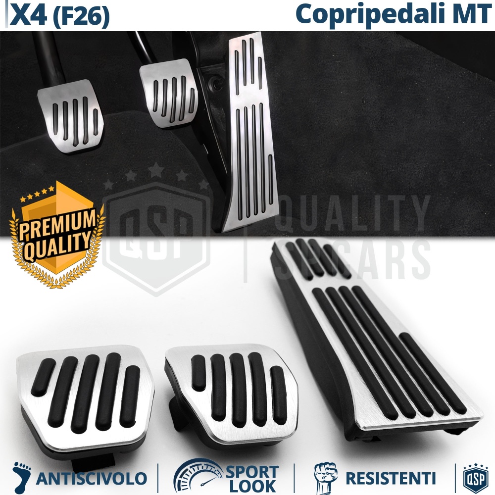 Car PEDAL Covers for Bmw X4 F26 Manual Transmission | Sports Pedals Aluminum and Non-slip Rubber Car PEDAL Covers for Bmw X4 F26 Manual Transmission | Sports Pedals Aluminum and Non-slip Rubber