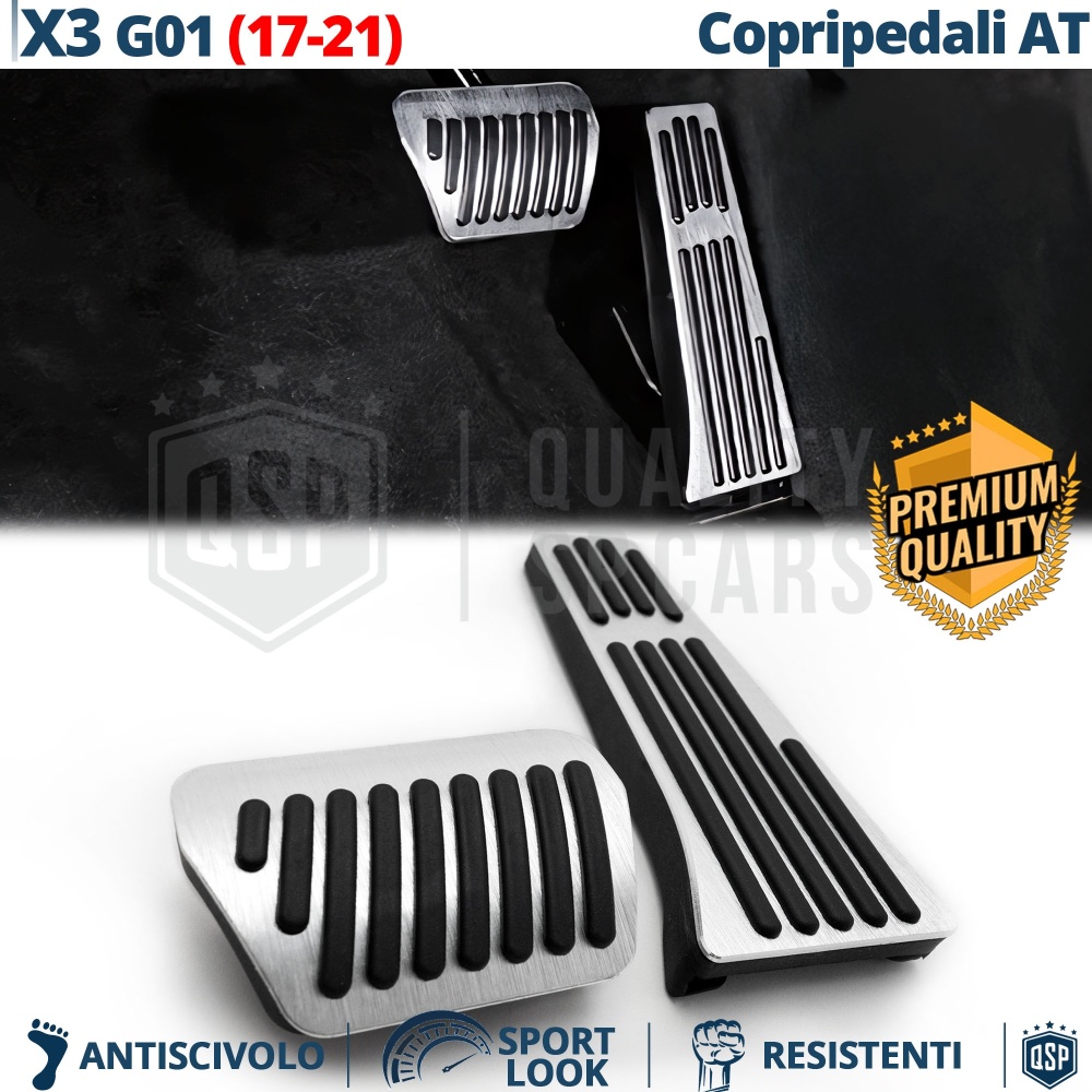 Car PEDAL Covers for BMW X3 G01 17-21 AUTOMATIC | Sports Pedals Aluminum and Rubber Car PEDAL Covers for BMW X3 G01 17-21 AUTOMATIC | Sports Pedals Aluminum and Rubber