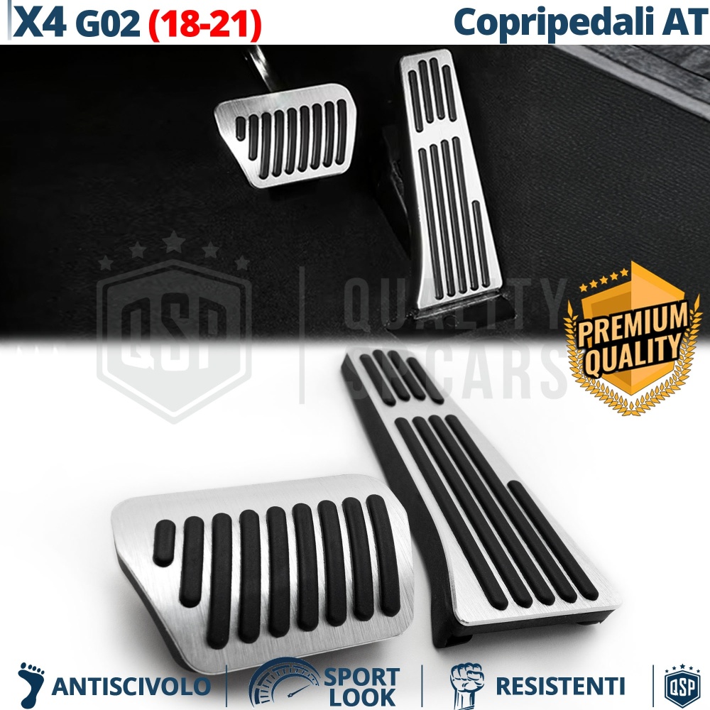 Kit COPRIPEDALI Per BMW X4 G02 18-21 Cambio AUTOMATICO | Pedaliere Sportive Antiscivolo