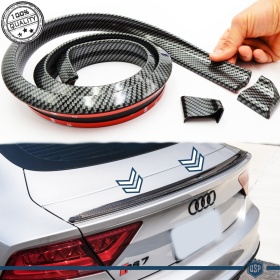 SPOILER Posteriore Per AUDI A7-A8, Lama Cofano Bagagliaio Nero Effetto FIBRA DI CARBONIO Adesivo Flessibile in EPDM