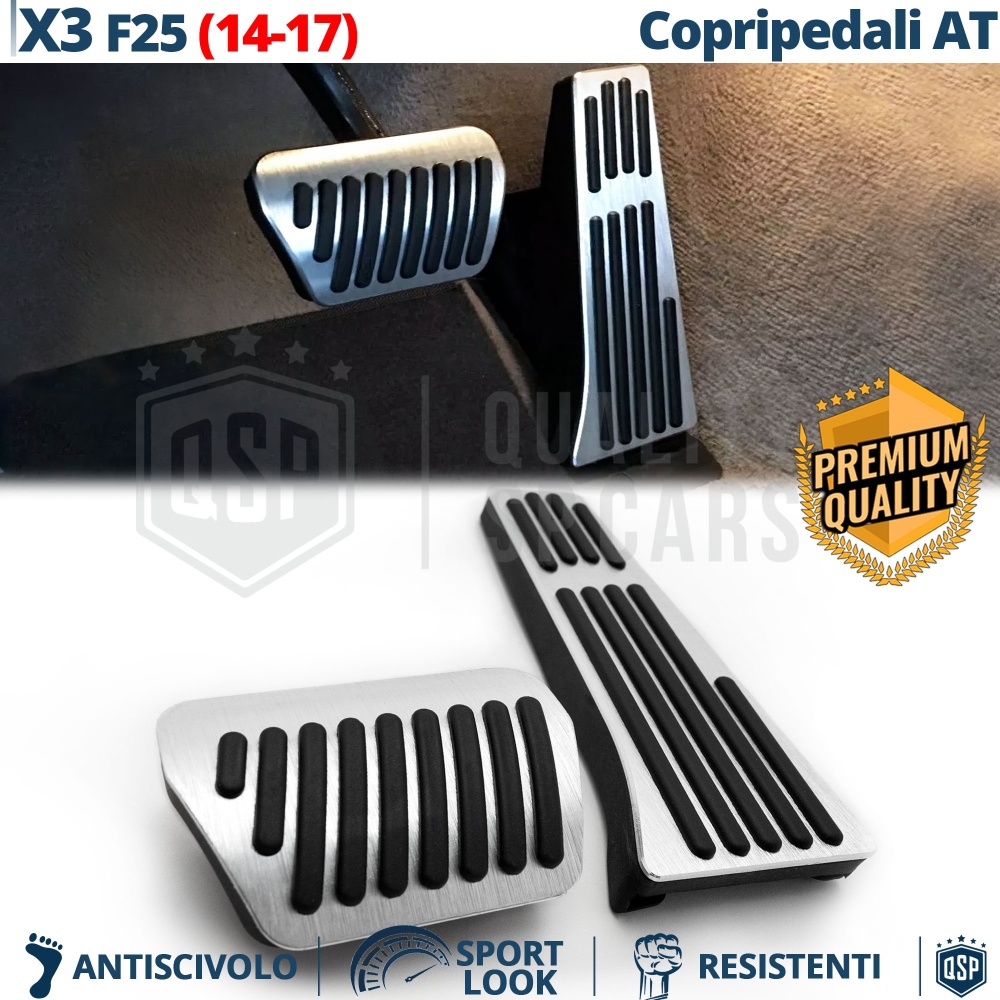 CUBRE PEDALES Deportivos para BMW X3 F25 14-17 Cambio AUTOMÁTICO | Pedales de Aluminio y Goma CUBRE PEDALES Deportivos para BMW X3 F25 14-17 Cambio AUTOMÁTICO | Pedales de Aluminio y Goma