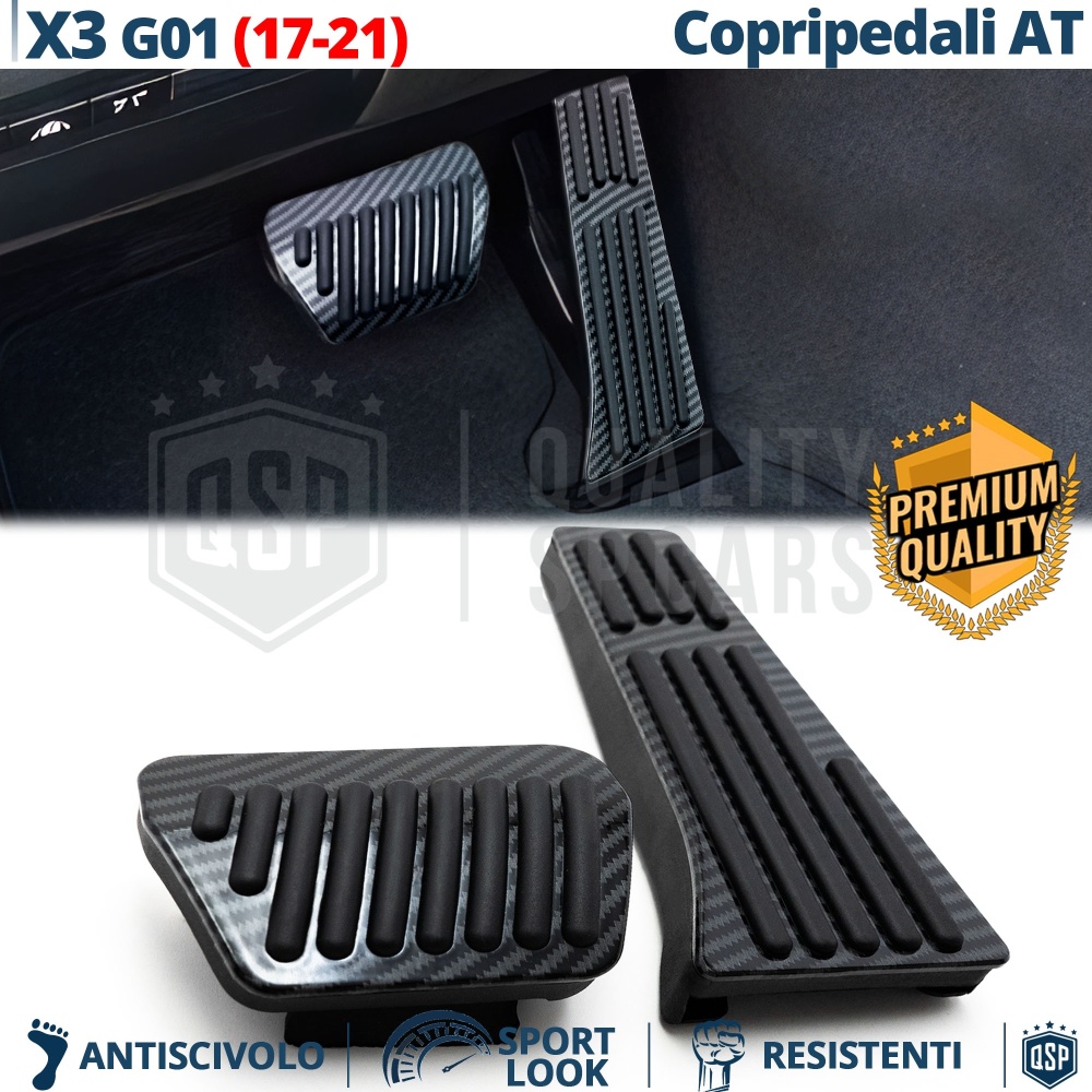 Car PEDAL Covers for BMW X3 G01 17-21 AUTOMATIC | Aluminum and Rubber BLACK CARBON Pedals Car PEDAL Covers for BMW X3 G01 17-21 AUTOMATIC | Aluminum and Rubber BLACK CARBON Pedals
