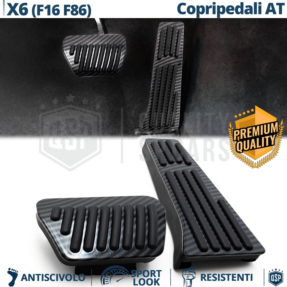Car PEDAL Covers for BMW X6 F16 F86 AUTOMATIC | Aluminum and Rubber BLACK CARBON Pedals Car PEDAL Covers for BMW X6 F16 F86 AUTOMATIC | Aluminum and Rubber BLACK CARBON Pedals