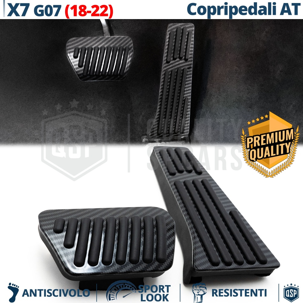 CUBRE PEDALES Deportivos para BMW X7 G07 18-22 AUTOMÁTICO | Pedales CARBÓN NEGRO de Aluminio y Goma