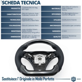 VOLANTE Deportivo para BMW (04-15), Ergonómico Plano en Carbono y Piel | Reemplazo Perfecto