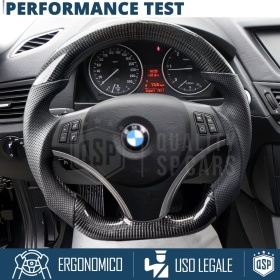 VOLANTE Deportivo para BMW (04-15), Ergonómico Plano en Carbono y Piel | Reemplazo Perfecto