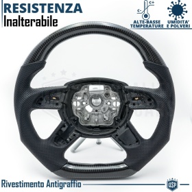 VOLANTE Deportivo para AUDI (09-18), Ergonómico Plano en Carbono y Piel | Reemplazo Perfecto