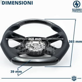 VOLANTE Deportivo para AUDI (09-18), Ergonómico Plano en Carbono y Piel | Reemplazo Perfecto