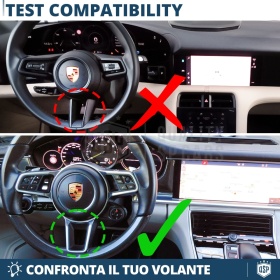 VOLANTE Deportivo para PORSCHE (13-21), Ergonómico Plano en Carbono y Piel | Reemplazo Perfecto