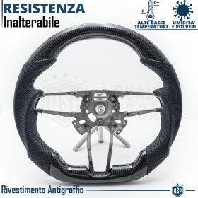 VOLANTE Deportivo para PORSCHE (13-21), Ergonómico Plano en Carbono y Piel | Reemplazo Perfecto