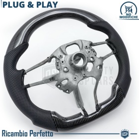 VOLANTE Deportivo para PORSCHE (13-21), Ergonómico Plano en Carbono y Piel | Reemplazo Perfecto