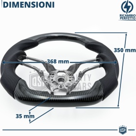 VOLANTE Deportivo para PORSCHE (13-21), Ergonómico Plano en Carbono y Piel | Reemplazo Perfecto