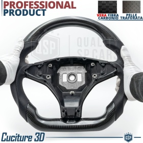 Sport STEERING WHEEL for TESLA (12-20), Ergonomic D Shape in Carbon and Leather | Perfect Replacement