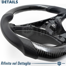 Sport STEERING WHEEL for TESLA (12-20), Ergonomic D Shape in Carbon and Leather | Perfect Replacement