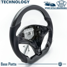 Sport STEERING WHEEL for TESLA (12-20), Ergonomic D Shape in Carbon and Leather | Perfect Replacement