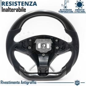 Sport STEERING WHEEL for TESLA (12-20), Ergonomic D Shape in Carbon and Leather | Perfect Replacement