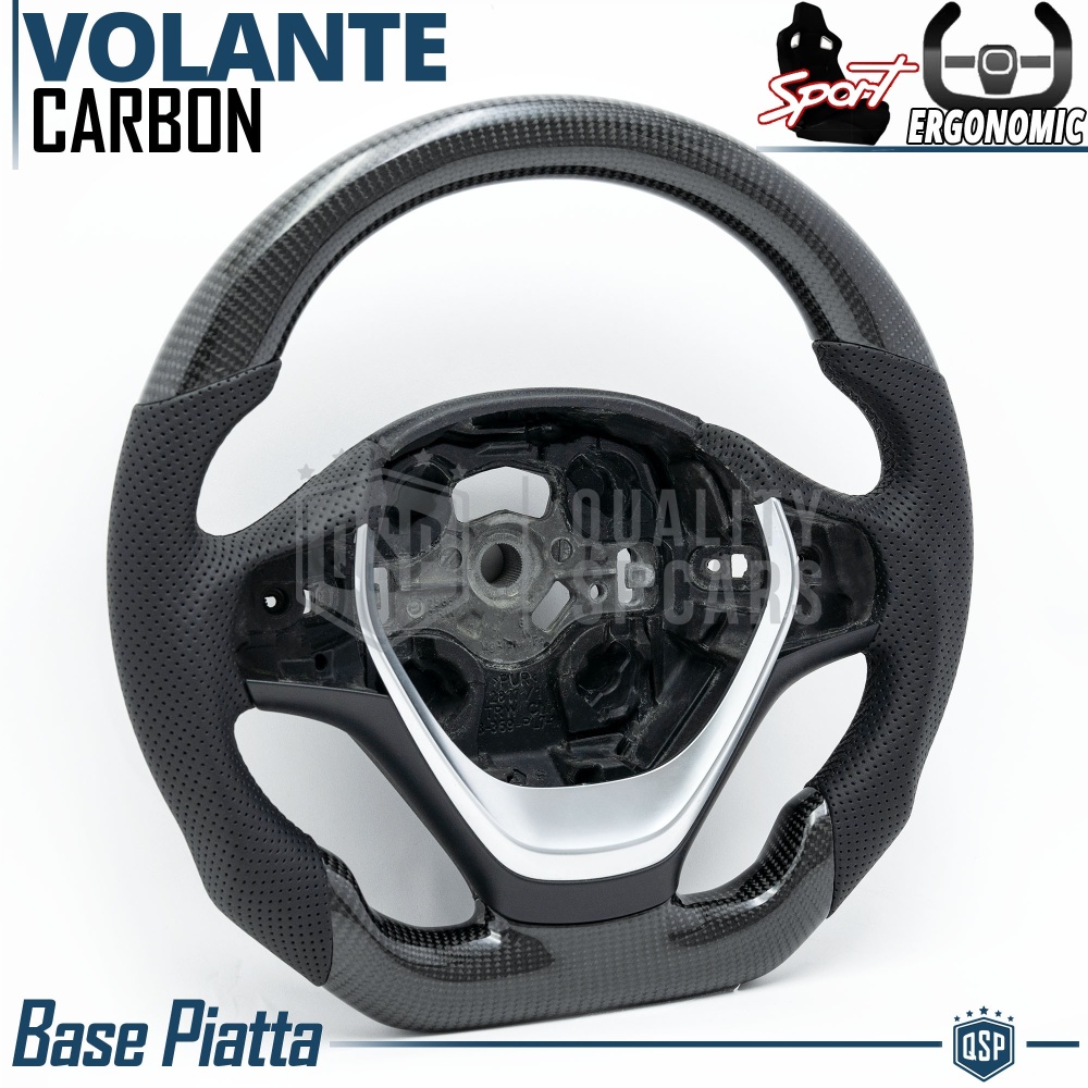 VOLANTE Deportivo para BMW (12-21), Ergonómico Plano en Carbono y Piel | Reemplazo Perfecto