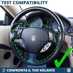 Sport STEERING WHEEL for MASERATI (03-19), Ergonomic D Shape in Carbon and Leather | Perfect Replacement