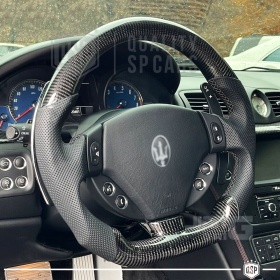 Sport STEERING WHEEL for MASERATI (03-19), Ergonomic D Shape in Carbon and Leather | Perfect Replacement