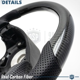 Sport STEERING WHEEL for MASERATI (03-19), Ergonomic D Shape in Carbon and Leather | Perfect Replacement