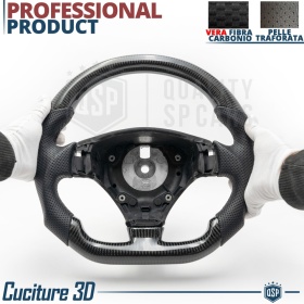 Sport STEERING WHEEL for MASERATI (03-19), Ergonomic D Shape in Carbon and Leather | Perfect Replacement