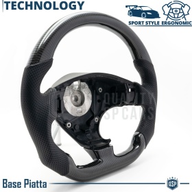 Sport STEERING WHEEL for MASERATI (03-19), Ergonomic D Shape in Carbon and Leather | Perfect Replacement