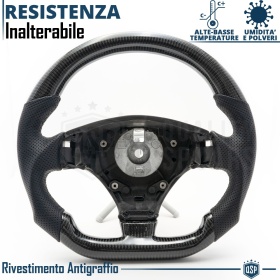 Sport STEERING WHEEL for MASERATI (03-19), Ergonomic D Shape in Carbon and Leather | Perfect Replacement