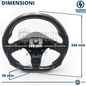 Sport STEERING WHEEL for MASERATI (03-19), Ergonomic D Shape in Carbon and Leather | Perfect Replacement