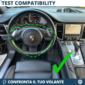 VOLANTE Deportivo para PORSCHE (09-16), Ergonómico Plano Carbono y Piel | Reemplazo Perfecto