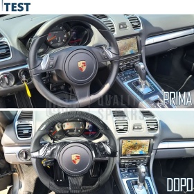 VOLANTE Deportivo para PORSCHE (09-16), Ergonómico Plano Carbono y Piel | Reemplazo Perfecto