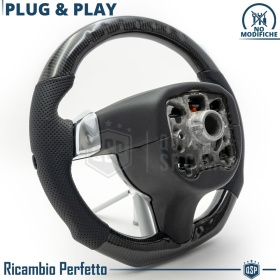 VOLANTE Deportivo para PORSCHE (09-16), Ergonómico Plano Carbono y Piel | Reemplazo Perfecto