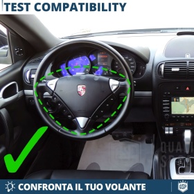 VOLANTE Deportivo para PORSCHE (03-10), Ergonómico Plano en Carbono y Piel | Reemplazo Perfecto