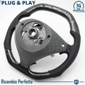 VOLANTE Deportivo para PORSCHE (03-10), Ergonómico Plano en Carbono y Piel | Reemplazo Perfecto
