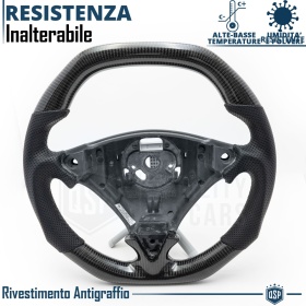 VOLANTE Deportivo para PORSCHE (03-10), Ergonómico Plano en Carbono y Piel | Reemplazo Perfecto