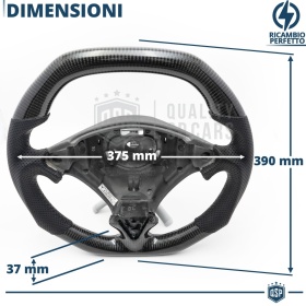 VOLANTE Deportivo para PORSCHE (03-10), Ergonómico Plano en Carbono y Piel | Reemplazo Perfecto