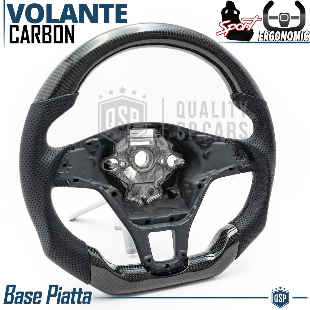 Sport STEERING WHEEL for VW (from 2012), Ergonomic D Shape in Carbon and Leather | Perfect Replacement