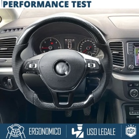 Sport STEERING WHEEL for VW (from 2012), Ergonomic D Shape in Carbon and Leather | Perfect Replacement