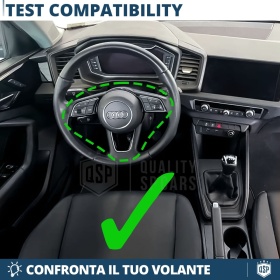 VOLANTE Deportivo para AUDI (desde 2015), Ergonómico Plano en Carbono y Piel | Reemplazo Perfecto